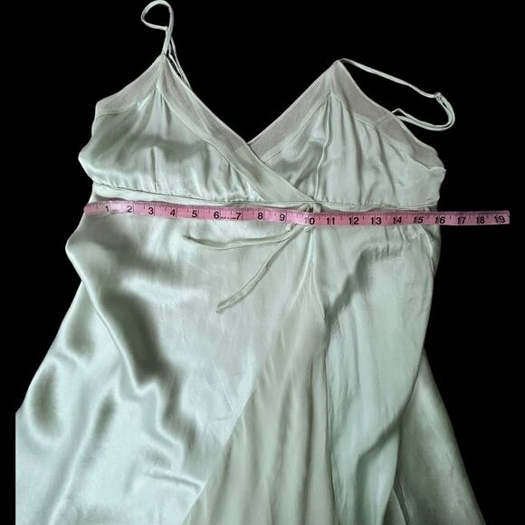EUC Vintage Jillian Jones Light Green Bias Cut 100% Silk Nightgown fits a SMALL - Picture 6 of 12